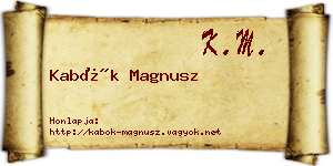 Kabók Magnusz névjegykártya